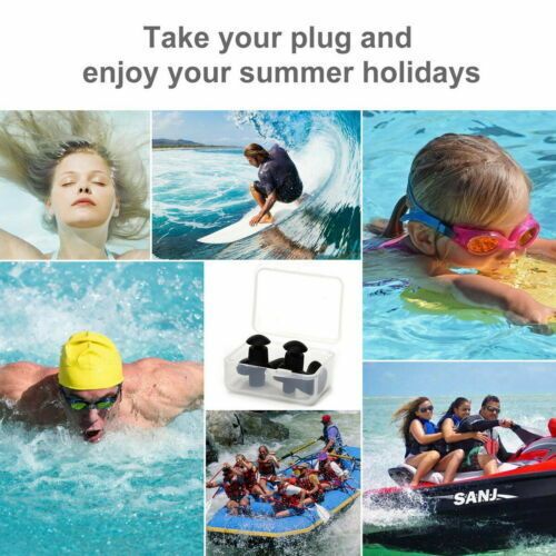 5  10 Pairs Soft Silicone Ear Plugs For Swimming Sleeping Anti Snore With Case UK