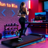 Folding Under Desk Walking Pad Treadmill With Adjustable Incline, 1-6 Km H Low Noise For Home  Office, LED Display, Magnetic Remote Control, Transport Wheels  Plug, Black.