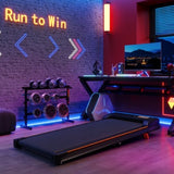 Folding Under Desk Walking Pad Treadmill With Adjustable Incline, 1-6 Km H Low Noise For Home  Office, LED Display, Magnetic Remote Control, Transport Wheels  Plug, Black.