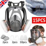 15 IN 1 Face Cover Respirator 6800 Full Face Gas Mask Facepiece For Welding Painting Sanding Asbestos Mold